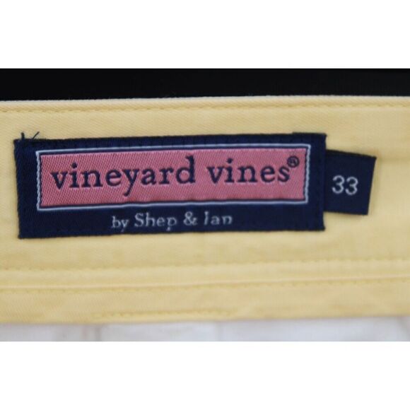 Vineyard Vines Club Shorts Mens Size 33 Yellow Solid 9" Inseam Casual Chino - Picture 8 of 8